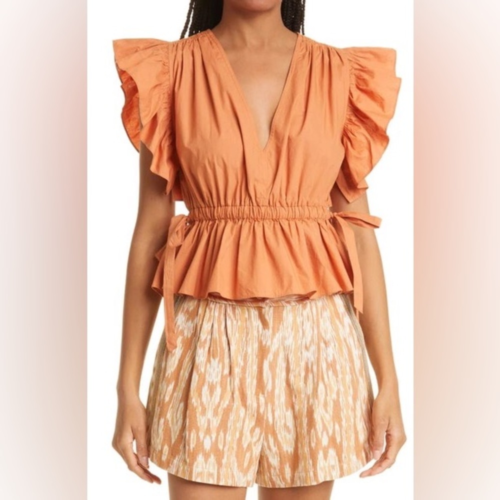 ULLA JOHNSON
Iyla Flutter Sleeve Peplum Top
